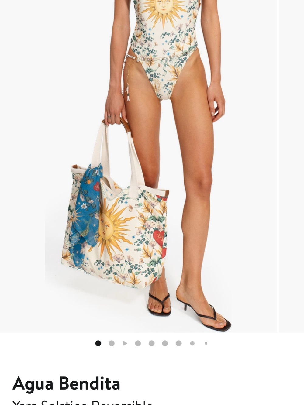 NWT Agua Bendita reversible One-Piece Swimsuit in Cream and Yellow sun print - Picture 11 of 12